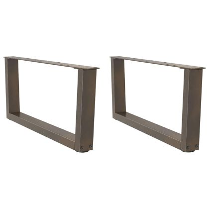 Крака за масичка за кафе, V-образни, 2 бр., естествена стомана, 70 x (30-31,3) см, стомана