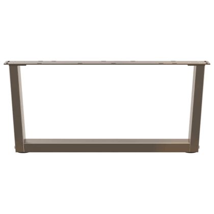 Крака за масичка за кафе, V-образни, 2 бр., естествена стомана, 70 x (30-31,3) см, стомана