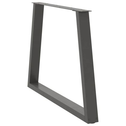 Крака за трапезна маса, V-образни, 3 бр., антрацит, 90x(72-73,3) см, стомана