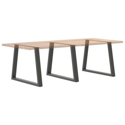 Крака за трапезна маса, V-образни, 3 бр., антрацит, 90x(72-73,3) см, стомана