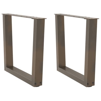 Крака за масичка за кафе, V-образни, 2 бр., естествена стомана, 50 x (42-43,3) см, стомана