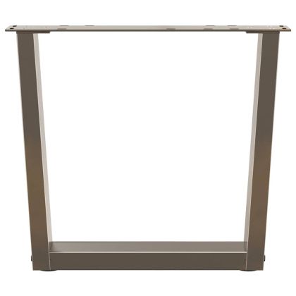 Крака за масичка за кафе, V-образни, 2 бр., естествена стомана, 50 x (42-43,3) см, стомана