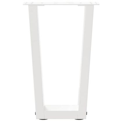 Крака за масичка за кафе, V-образни, 2 бр., бели, 38 x (42-43,3) см, стомана