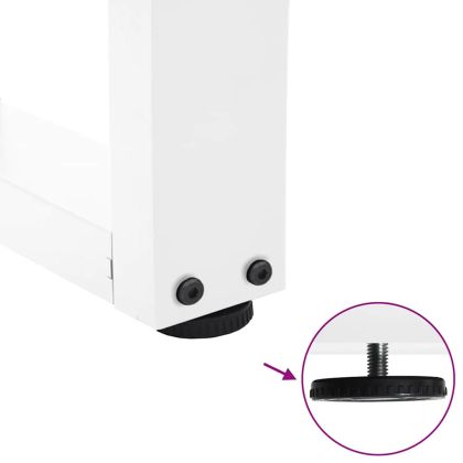 Крака за масичка за кафе, V-образни, 2 бр., бели, 38 x (42-43,3) см, стомана