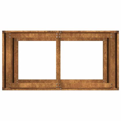 Кашпа, ръждива, 80x40x80 см, патинираща стомана