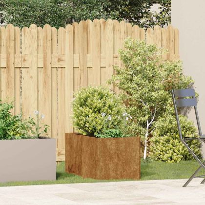 Кашпа, ръждива, 40x80x40 см, патинираща стомана