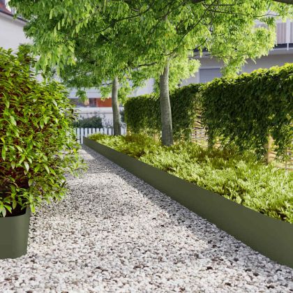 Краища за тревни площи 10 бр. маслиненозелени 25x103 cm