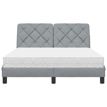 Легло с матрак, светлосиво, 120x200 см, плат