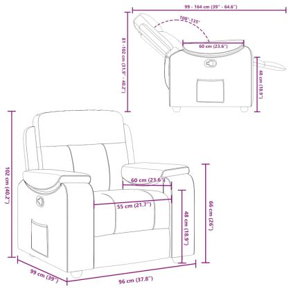 Recliner Chair Cloud Grey Fabric