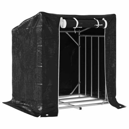 vidaxL Стойка за дърва за огрев с дъждобран, 100,5x80,5x110,5 см