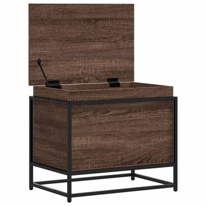 Кутия за съхранение, кафяв дъб, 60x40x51,5 см, инженерно дърво