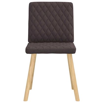 Трапезни столове, 6 бр, тъмнокафяви, текстил