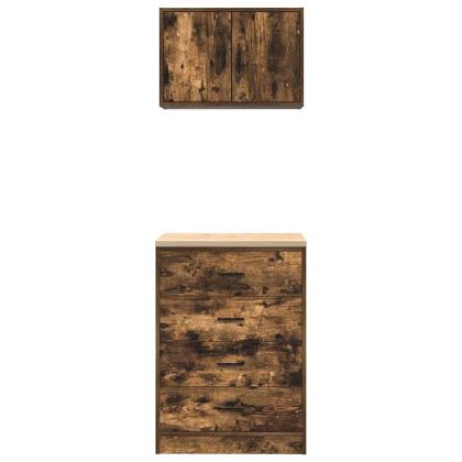 гаражни шкафове, 2 бр, опушен дъб, инженерно дърво