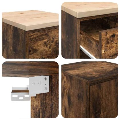 гаражни шкафове, 2 бр, опушен дъб, инженерно дърво