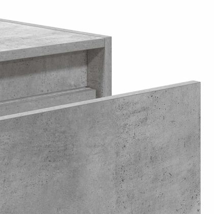 Нощни шкафчета за стена с LED осветление, 2 бр, бетонно сиви