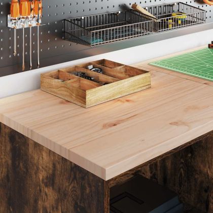 Гаражен шкаф за съхранение, опушен дъб, 60x51x85 см, бор масив