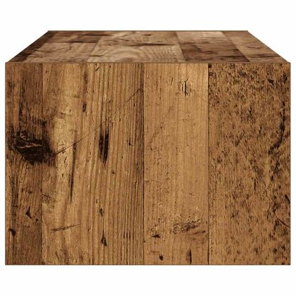 ТВ шкаф с LED осветление, старо дърво, 100X35,5x25 см