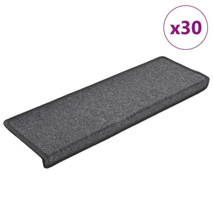 Изтривалки за стълби, 30 бр., 65x21x4 см, тъмносиви, с правоъгълен кант