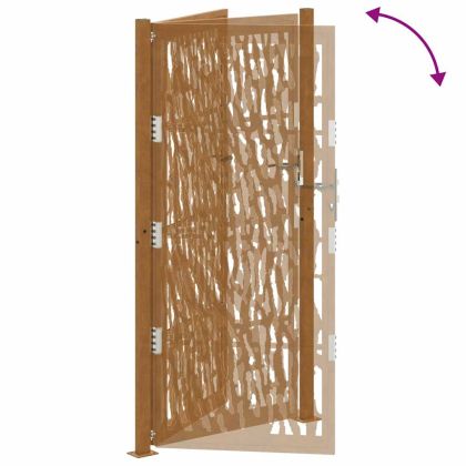 Градинска порта 100x200 см, устойчива на атмосферни влияния стомана, дизайн с трасета