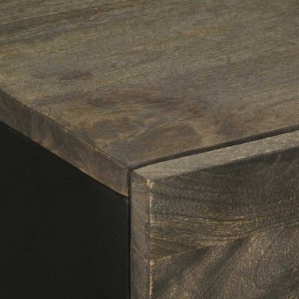 Бюфет черен 60x33x75 cm Масивна дървесина Манго