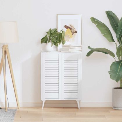 Врати за шкафове Louvred Design 2 бр. бели 69x29,5 cm