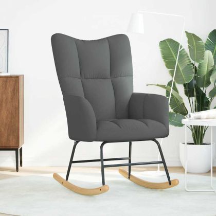 Люлеещ стол, тъмносив, текстил