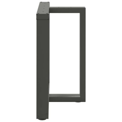 Крака за трапезна маса, Т-образни, 2 бр., антрацит, 80x35x(72-73) см, стомана