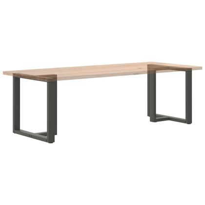 Крака за трапезна маса, Т-образни, 2 бр., антрацит, 80x35x(72-73) см, стомана