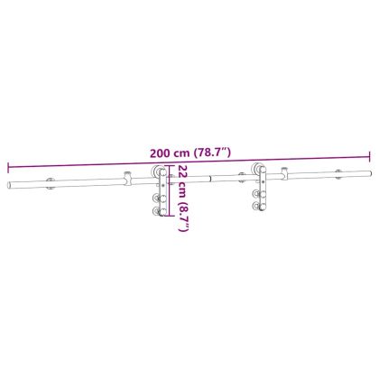 Механизъм за плъзгаща врата 200 см неръждаема стомана сребрист
