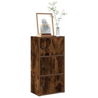 Библиотека, опушен дъб, 40x24x77 см, инженерно дърво
