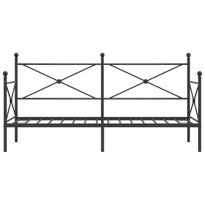 Дневно легло без матрак Черно 90x200 cm Стомана