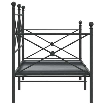 Дневно легло без матрак Черно 90x200 cm Стомана