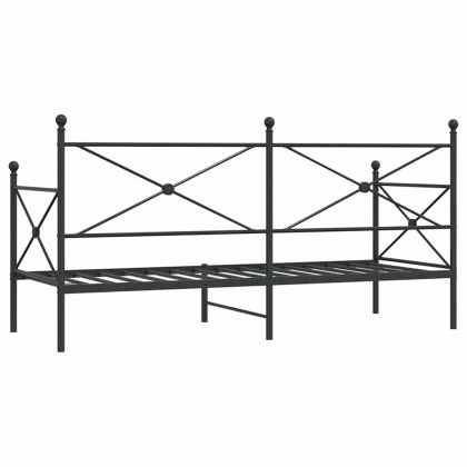 Дневно легло без матрак Черно 90x200 cm Стомана