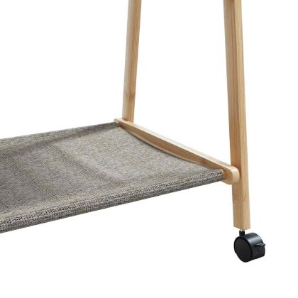 vidaXLL Стелаж за дрехи с рафтове и колела 96x45,5x155,5 cm Бамбук