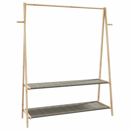 vidaXLL Закачалка за дрехи с рафтове 132x45,5x150,5 cm Бамбук