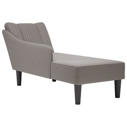 Шезлонг с десен подлакътник Taupe Fabric