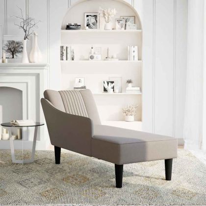 Шезлонг с десен подлакътник Taupe Fabric