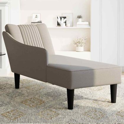 Шезлонг с десен подлакътник Taupe Fabric