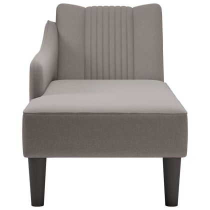 Шезлонг с десен подлакътник Taupe Fabric