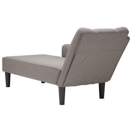 Шезлонг с десен подлакътник Taupe Fabric