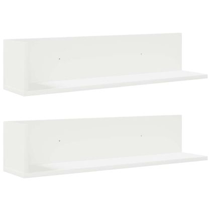стенни рафтове 2 бр. бели 75x16,5x16,5 см