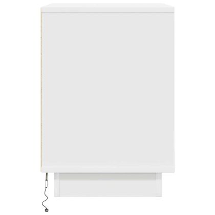 Нощно шкафче с LED осветление бяло 38x34x50 cm