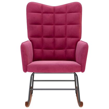 Люлеещ стол, виненочервен, кадифе