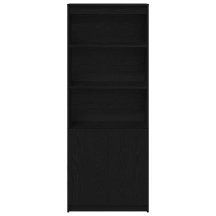 Висок шкаф, черен дъб, 70x35x180 см, инженерно дърво