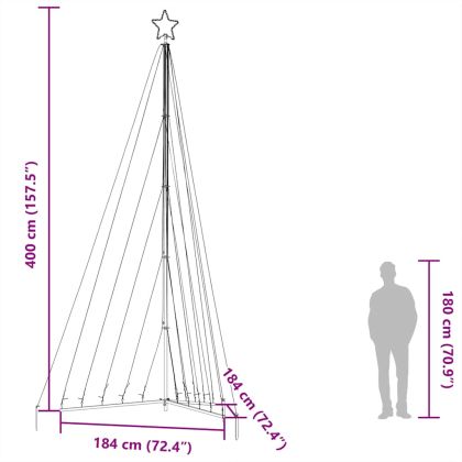 LED коледна елха 570 светодиода топло бяло 399 см