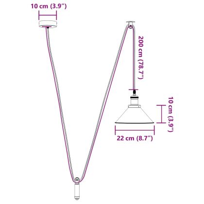 Висяща лампа Регулируема височина E27 Гланц Зелен Ø 22 cm Метал