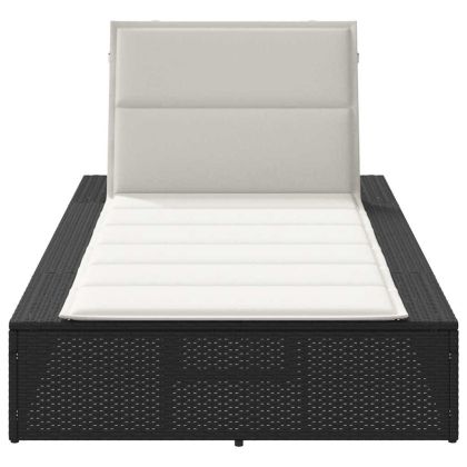 Шезлонг с плаваща възглавница Black Poly Rattan