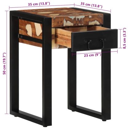 Странична маса Multicolour Масивна дървесина Reclaimed