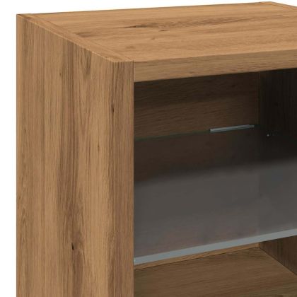 Стенен шкаф за телевизор с LED осветление Artisan Oak