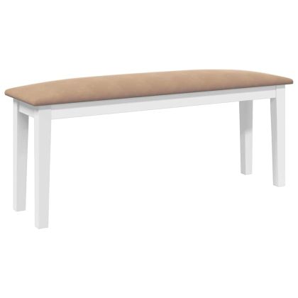 Пейка 110 cm Бяла масивна дървесина Гума